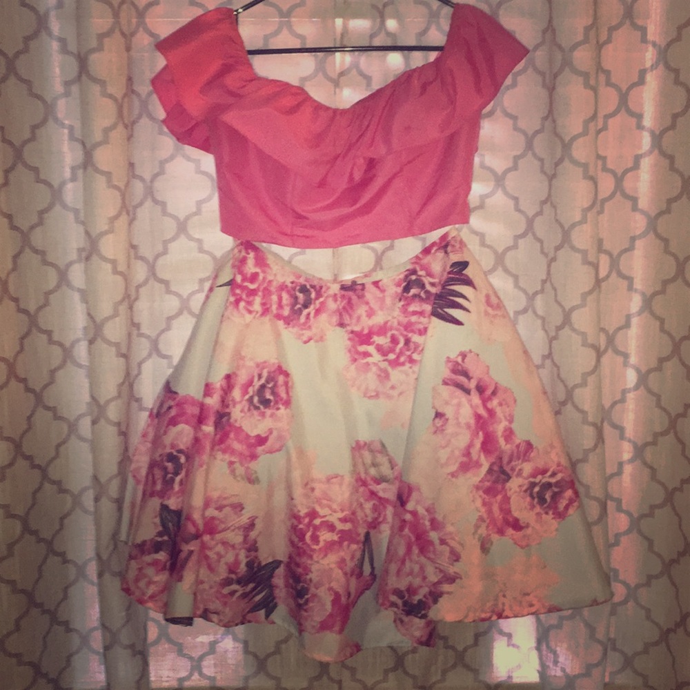 Two piece home coming floral dress MORILEE brand!!